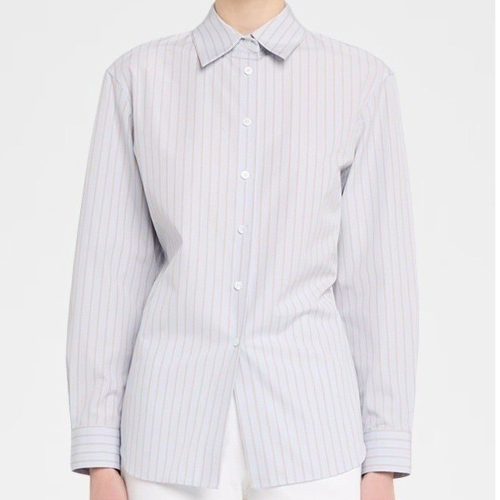 BNWT Lafayette 148 New York Aurora Premium Tailored Poplin Blouse, Reg $798 - Picture 2 of 15